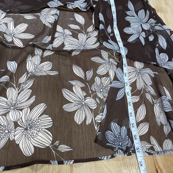 Calvin Klein NWT Floral Surplice V-Neck Short Flutter Sleeve High-Low Dress Sz 6 - Picture 7 of 10